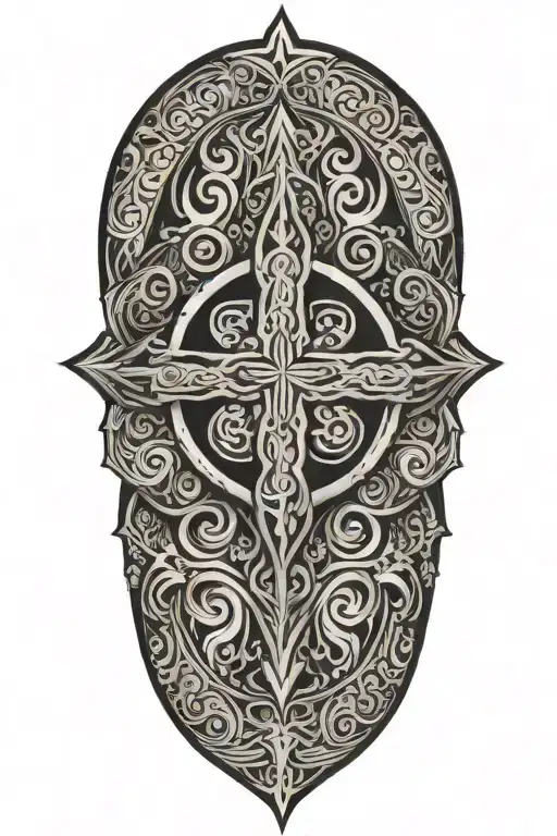 Mandala with a Cross in the middle tattoo design idea