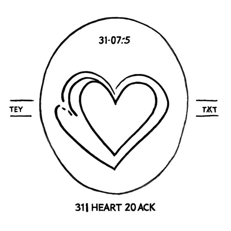 "31-07-2025" Heart Attack tattoo design idea