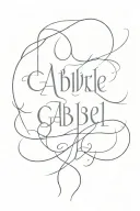 The writing of the name Gabriel tattoo design idea