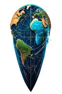 world map adventure tattoo design idea