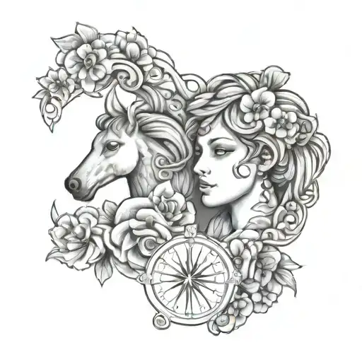 Brittany and Corsica on one side tattoo design idea