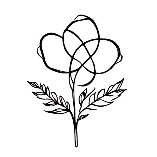 January Flower with down syndrome symbol intertwined tattoo design idea