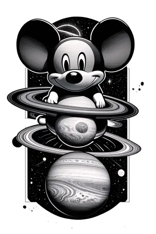 deadmau5 jupiter saturn tattoo design idea
