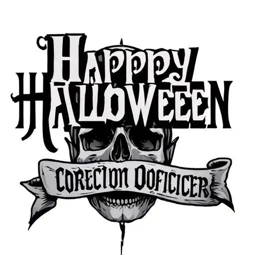 "Halloween" correction officer tattoo design idea