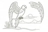 Grandpa Memorial - Wings of an angel - Canary looking over the island  tattoo design idea