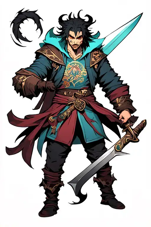 Demon Slayer holding his sword tattoo design idea