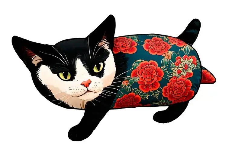 pillow, dangerous pet, comfort tattoo design idea