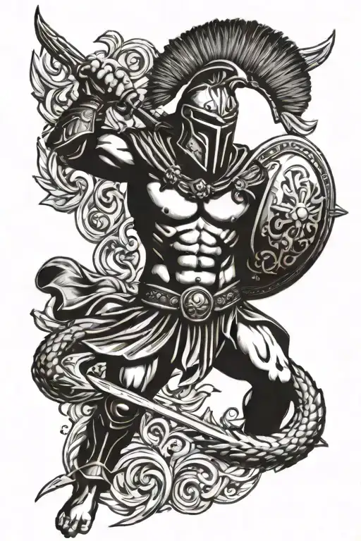 Greek mythology Spartan tattoo design idea