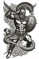 Greek mythology Spartan tattoo design idea