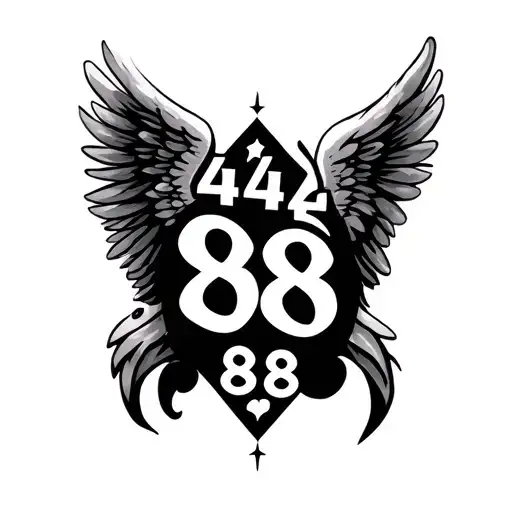 10 tattoo models  of angel numbers 444 and 888 combined together   tattoo design idea