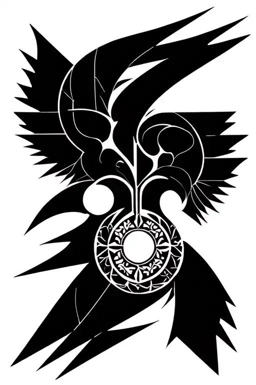 Hecate thick outline tattoo design idea