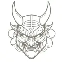 samurai demon mask tattoo design idea