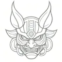 samurai demon mask tattoo design idea