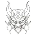 samurai demon mask tattoo design idea