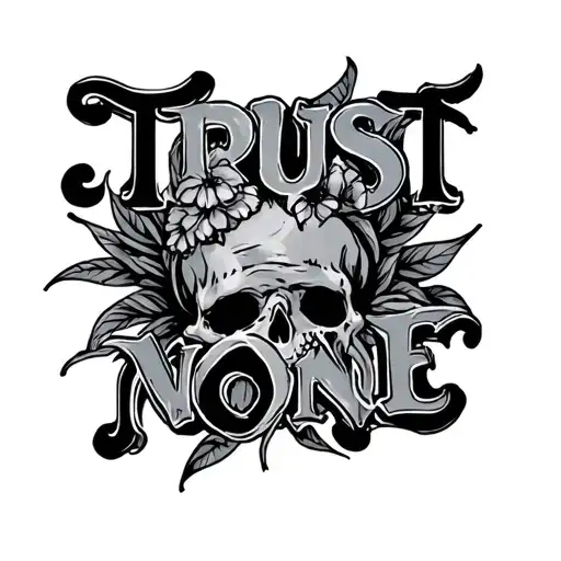 trust no one piece tattoo design idea