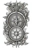 Trident and Compass tattoo design idea