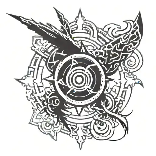 Akatsuki Symbol and Kakashi Mangekyou Sharingan tattoo design idea