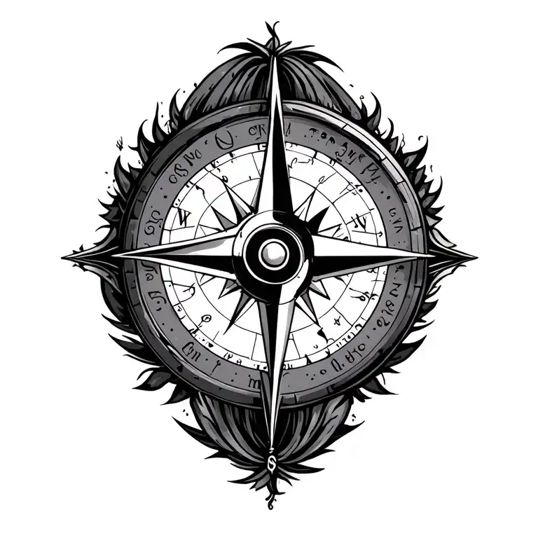 music compass design tattoo design idea