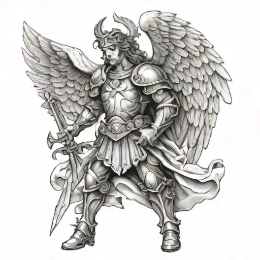 similar to saint michael archangel a warrior tattoo tattoo design idea
