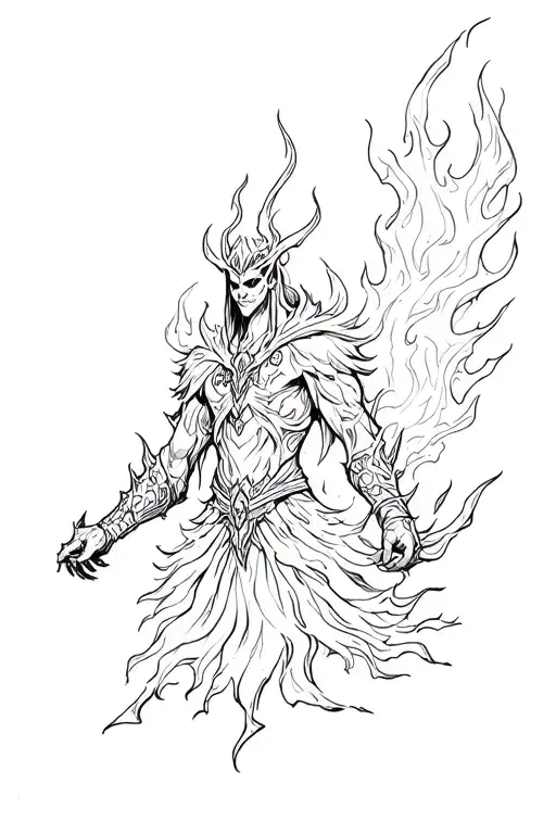 Midra, lord of frenzied flame tattoo design idea