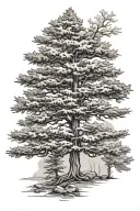 evergreen tree tattoo design idea