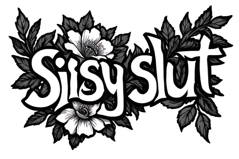 "Sissy slut" chastity cage, tribal, Flowers tattoo design idea