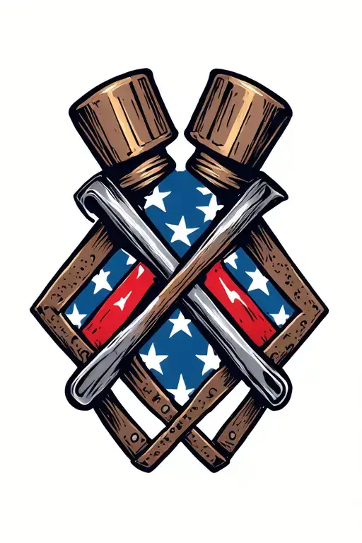 railroad spikes crossed tattoo design idea