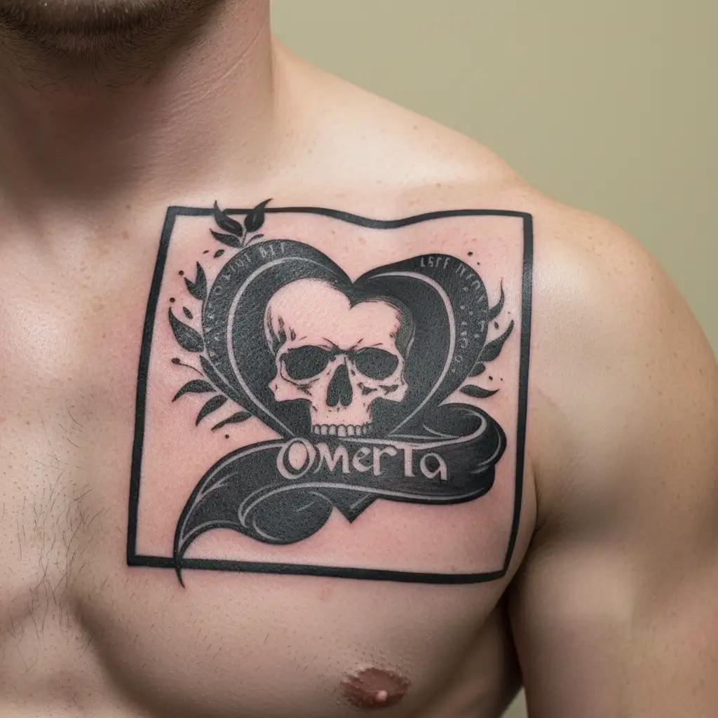 Omerta tattoo symbol, family, friends and love, and loyalty as the most important atribute tattoo design idea