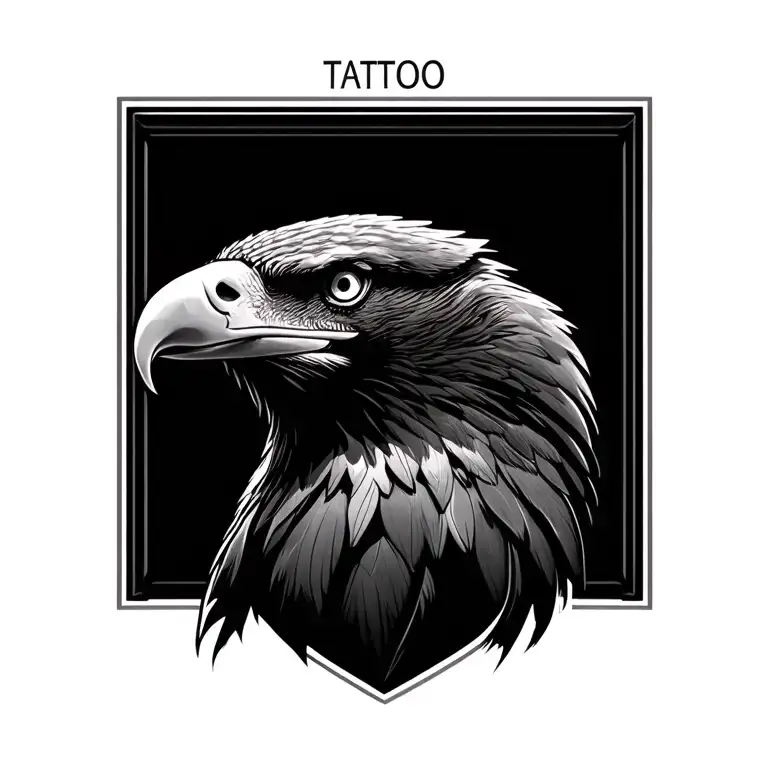 eagle face profile holding tattoo design idea