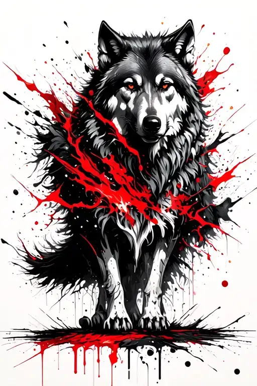 odin and the wolfs tattoo design idea