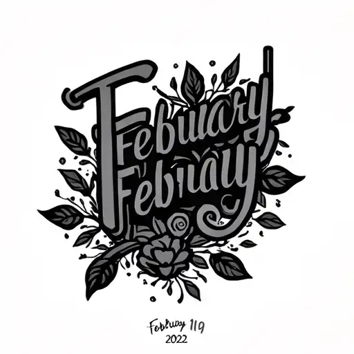 "February" february 19 2022 birthdate tattoo design idea