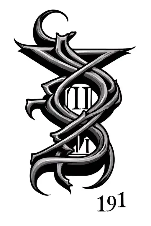 1991 roman numerals tattoo design idea