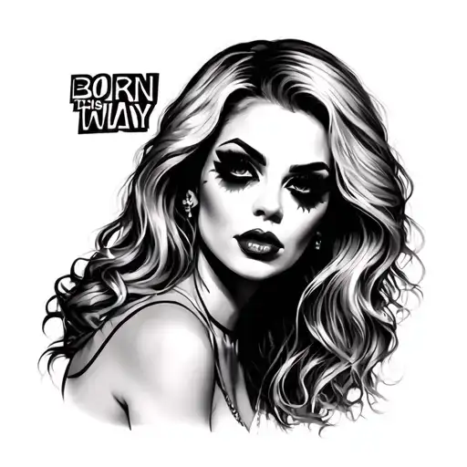 born this way, lady gaga bad romance tattoo design idea