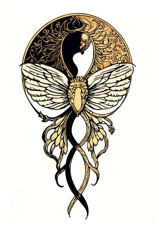 Gemini zodiac sign intertwined symbolizing tattoo design idea