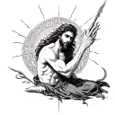 fallen son searching redemption from old gods tattoo design idea