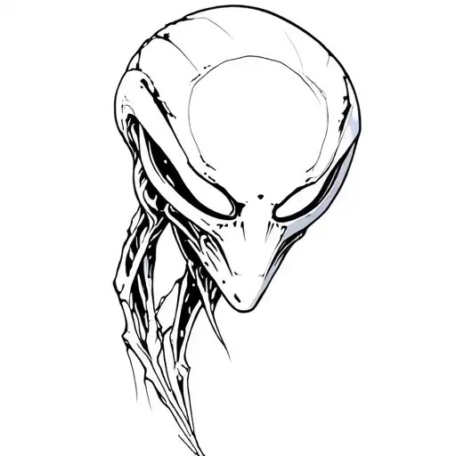 alien from the movie in engraving style tattoo tattoo design idea