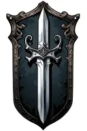 Crusader shield with intricate sword tattoo design idea