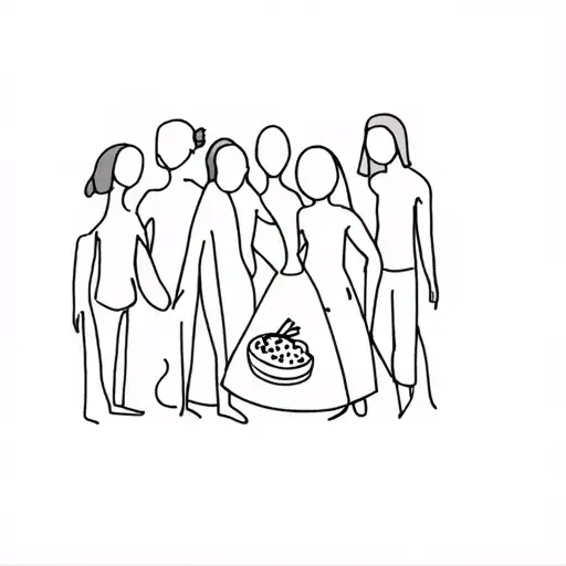 We are a group of friends, who like food, board games, vacations. make it creativ, simple and abstract tattoo design idea