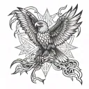 Snake Eagle Lightning tattoo design idea