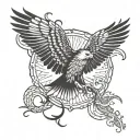 Snake Eagle Lightning tattoo design idea