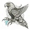Snake Eagle Lightning tattoo design idea