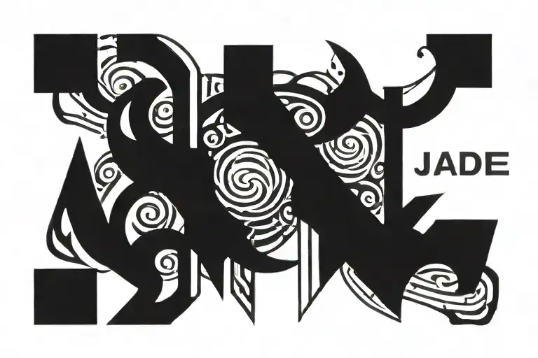 the name written Jade tattoo design idea