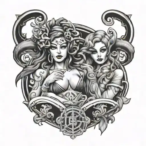Miami gemini tattoo design idea