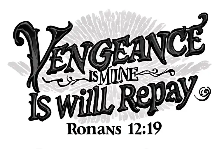"Vengeance is Mine I will repay" "Vengeance is Mine I will repay" Romans 12:19 tattoo design idea