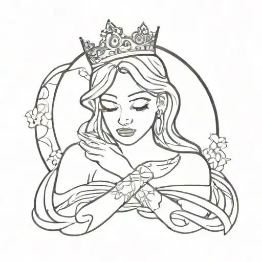 submissive princess tattoo design idea