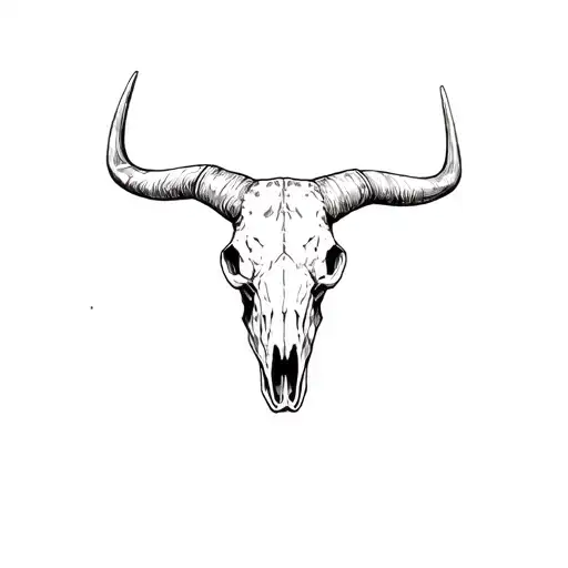 longhorn bull skull tattoo design idea