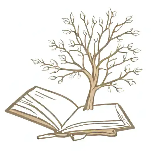 tree coming from book open in front tattoo design idea