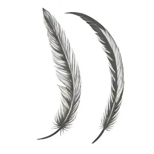 raven feathers falling tattoo design idea