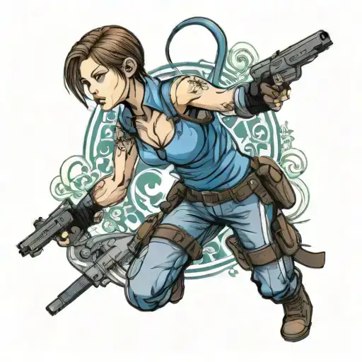 Jill Valentine from Resident Evil tattoo design idea