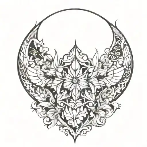 gothic floral patterns tattoo design idea